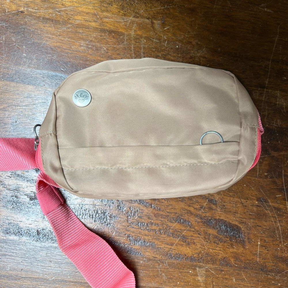 Brown and Pink Senita Crossbody Bag